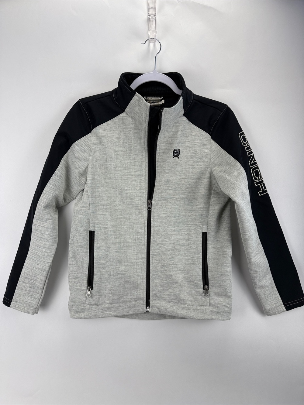Cinch Lightweight Jacket in Light Gray and Black Boys Size 12